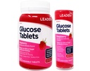 Leader Glucose Tablets, Fast Acting, Great Tasting, Fat-Free, Gluten-Free, Raspberry Flavor 50 Chewable Tablets with On-The-Go 10 Tablets Tube