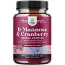 D Mannose with Cranberry Supplement - D Mannose 1000mg per Serving Capsules for Kidney Defense Support & Cleanse and Urinary Tract Health for Women & Men - Adults Bladder Health Supplement - 240 Count