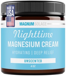 Magnum Solace Magnesium Lotion – Ενυδατική κρέμα νυκτός Εφαρμογή στα πόδια, τα χέρια ή το στήθος - Topical Chloride USA Made and Safe for Kids (Αρωματισμένο)