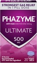 Phazyme Ultimate Strength Anti-Gas 500 mg Simethicone Gas Relief for Adults, Fast Gels Γρήγορα Ease Bloating, Pressure and Discomfort, 20 Count