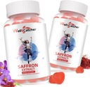 Saffron Gummies for Adults Kids - Organic Saffron Extract Supplement for Men Women Sugar Free for Mood Balance Support Better Sleep Metabolism with Vitamins Non GMO Strawberry Flavored 60 Days Supply