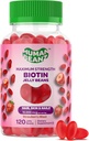 Biotin Jelly Bean Gummy Βιταμίνες, Max δύναμη Βιοτίνη για τα μαλλιά, το δέρμα και τα νύχια, 10.000mcg ανά Σερβίρισμα, Βιταμίνες για την ανάπτυξη των μαλλιών για άνδρες και γυναίκες, 120 φράουλα Blast Jelly Beans, Kosher