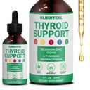 Thyroid Support Liquid Drops with Iodine, Selenium, Zinc, L-Tyrosine & Ashwagandha – 120mL (4 fl. oz.) Vegetarian, Non-GMO, Gluten-Free