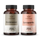 HERBAMAMA Bladderwrack and Sarsaparilla Kit - Bundle of 1200 mg Bladderwrack Sea Iodine & 1000 mg Sarsaparilla Root Capsules - Vegan, Non-GMO, Sugar & Gelatin-Free - 2 Pack