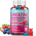 Creatine Monohydrate 8000mg Gummies με BCAA, L-καρνιτίνη, Ταυρίνη & Βιταμίνη B12 - Προ συμπλήρωμα προπόνησης για την ανάπτυξη των μυών, τη δύναμη και την ενέργεια, Multi-Flavor μασώμενα Gummies, 90 Count for Men & Women