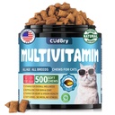Taurine for Cats Vitamins Treats Snacks – Cat Multivitamin 500 Crunchy & Creamy Chews – Supports Immune, Joints, Digestion, Skin & Coat – Daily Healthy Supplement for Cats of All Ages (90-Day Supply)