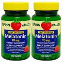 Melatonin Sleep Health Dietary Supplement Tablets, Spriing Vallley Strawberry, 10 mg, 120 Ct Fast Dissolve (Pack of 2)