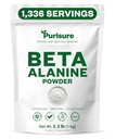 Purisure Beta Alanine Powder 1kg, Pure Beta Alanine Pre-Workout Supplement for Continued Energy, Beta Alanine Pre Workout Powder for Men and Women, Alanine Supplement for Endurance, 1.336 Servings