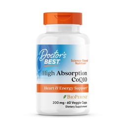 Best Υψηλή Απορρόφηση του γιατρού CoQ10 200mg με BioPerine Συμπλήρωμα - Συνένζυμο Q10 Caps για την Υγεία της Καρδιάς & Αντιοξειδωτικά Υποστήριξη, CoQ10 200 mg για γυναίκες & άνδρες, Μη ΓΤΟ - 60 Κάψουλες Veg