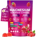 CNFHDI Magnesium Glycinate Gummies 600mg, 120 Counts Chews Sugar Free Magnesium Gummies for Adults & Kids with L-Threonate, Calcium, Zinc & CQ10, Potassium Supplements for Zzz, Brain, Muscle & Relax