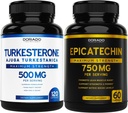 DORADO NUTRITION Epicatechin Extract 750mg Per Servis - (120 Capsules) ve Turkesterone Supplement 500 mg (120 Capsules)