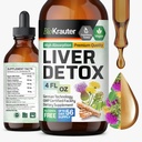 BIO KRAUTER® Liver Cleanse Detox & Repair* - Vegan Liquid Liver Support with Milk Thistle, Chanca Piedra, Turmeric, Dandelion Root & Artichoke 700 mg - 4 Fl.Oz 56-Day of Supply - Alcohol & Sugar Free