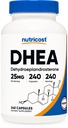 Nutricost DHEA 25mg, 240 Capsules - Gluten Free, Soy Free, Non-GMO, Supplement