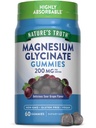 Nature's Truth Magnesium Glycinate Gummies for Adults | 200mg | 60 Count | Vegan, Non-GMO & Gluten Free Supplement | Grape Flavor