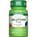 Nature's Truth Melatonin 3 mg Fast Dissolve Tabs Natural Berry Flavor - 180 ct, Pack of 3