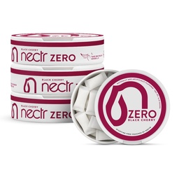 Nectr Energy Zero Pouches - No Caffeine, No Sugar, Zero Calories, Mini Pouches for Oral Fixation and Stress Relief - 4 Pucks of 20 - Black Cherry Flavor