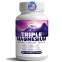 Triple Magnesium Complex – 300mg per Serving – Glycinate, Taurate, Malate – Chelated, Gentle on Stomach – Clean Label – Made in USA – 120 Capsules – 1 Month Supply