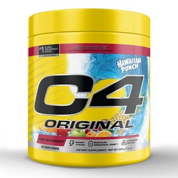 Cellucor C4 Original Pre Workout – Hawaiian Punch - Pre-Workout for Endurance, Focus & Performance with 200mg Caffeine, Beta-Alanine, Creatine Nitrate, L-Arginine & PeptiPump – Sugar Free, 25 Servings