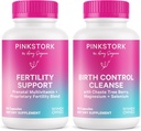 Pink Stork Εγκυμοσύνη Prep & υποστήριξη γονιμότητας – Vitex, Ινοσιτόλη, Folate – Καθαρισμός ελέγχου γεννήσεων – 2 Πακέτο
