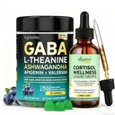 GABA L-Theanine 650 mg & Cortisol Supplement Liquid Drop
