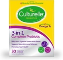 Culturelle 3-σε-1 Πλήρης προβιοτική καθημερινή Φόρμουλα, μία φορά ανά ημέρα προβιοτικό συμπλήρωμα, βοηθά Digestive σύστημα εργασίας σας καλύτερα, υποστηρίζει φυσικές ανοσοκατασταλτικές άμυνες, συν Ωμέγα 3, μη GMO, 30 κόμης