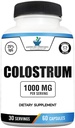 American Standard Supplements Colostrum Capsules - 1000 mg Per Service, 60 Capsules, USA Sourced Cow Colostrum, Standardized to 25% Immunoglobulins (IgG)