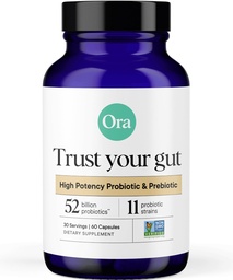 Organic Probiotics Ora με τα Πρεβιοτικά - 52 Δισεκατομμύρια CFU 11 Κλινικά Σπουδασμένα Στελέχη για την Επιπεφυκτική Υγεία, Εμπιστευτείτε την Ουρία σας, Χωρίς Γλουτένη, 60 Κάψουλες
