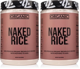 NAKED Rice 1Lb - Organic Brown Rice Protein Powder - Vegan Protein Powder, GMO Free, Gluten Free & Soy Free. Plant-Based Protein, No Artificial Ingredients - 15 Servings (Pack of 2)