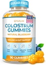 Sugar-Free Colostrum Gummies (1500 mg) Bovine Colostrum for Humans, Grass-Fed Supplement for Gut Health, Leaky Gut Repair, Immune Support, Skin Health -% 35 IgG