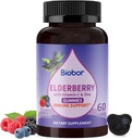 Natural Black Elderberry Gummies 150 mg, Elderberry Meyve C ve çinko ile alıntı, Herbal ElderCraft® Gummies Daily Immune Support for Kids and Yetişkinler, 60 Count