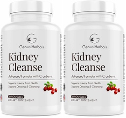 Kidney Cleanse Advanced Formula with Cranberry Extract, Kidney, Urinary Tract & Bladder Detox and Cleanse - 60 Capsules (Pack of 2)