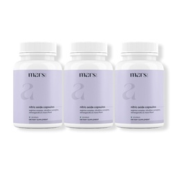 Mars Nitric Oxide Capsules with L-Arginine & L-Citrulline, Pre Workout Nitric Oxide Supplement for Men, Blood Flow & Circulation Support, Pack of 3