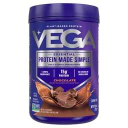 Vega Protein Made Simple - 15g Plant-Based Pea Protein, Chocolate, 10 Servings, Stevia Free, No Artificial Sweeteners or Gums, Non-GMO, Gluten Free, Dairy Free, 9.6oz (Packaging May Vary)