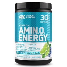 Optimum Nutrition Amino Energy - Προ προπόνηση με πράσινο τσάι, BCAA, Αμινοξέα, Κετοφιλικό, Πράσινο εκχύλισμα καφέ, Ενεργειακή σκόνη - μύρτιλο Mojito, 30 υπηρεσίες (συσκευασία Μαΐου Vary)