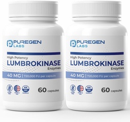 Puregen Labs Lumbrokinase 40mg ανά καψάκιο Υψηλής Ικανότητας συμπλήρωμα 