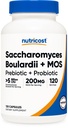 Nutricost Saccharomyces Boulardii + MOS Capsules (>5 Billion CFU) 120 Capsules - Prebiotic + Probiotic, 200mg of MOS Per Serving