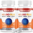 (2 Pack) Neuro Plus Brain and Focus Supplement Brain Wyse Pill (120 Capsules)