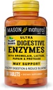 MASON NATURAL Plant Based Ultra Digestive Enzymes with Bromelain, Lactase, Papain & Protease - Υποστηρίζει Υγιεινή Πήξη & Μπορεί να Μειώσει την Ανέλκυση, 60 Κάψουλες