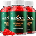 Leanzene Gummies for Men and Women, Leanzene ACV Supplement Reviews, Natural Ingredients (3 Pack, 180 Gummies)