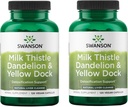 Swanson Milk Butle, Dandelion & Yellow Dock - Herbal Liver Support Supplement - Natural Supplement General Health & Wellness - (120 Capsules) (2 Pack)