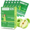 Glucose SOS Powder Packets with Natural Dextrose, Fast-Absorption That Instantly Dissolves in Your Mouth with No Water Needed, Green Apple 6 Servings