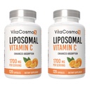 Liposomal Vitamin C Supplement, 1700mg, 120 Capsules 100% Vegetarian, Non-GMO & Gluten Free, High Absorption - 2 Pack