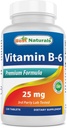 Best Naturals Vitamin B6 25mg, 120 Tablets (120 Count (Pack of 1))