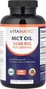 Βιταματικό MCT Λάδι 3000 mg ανά Σερβίρισμα - 180 Softgels - από Λάδι καρύδας - Περιέχει 55% καπρυλικό οξύ C8 και 40% καπρικό οξύ C10