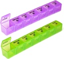 2-Pack Büyük Haftalık Pill Organizer,Vitamin Pill Box Organizer 7 Gün Büyük Karşılaştırmalar ile, Seyahat için İyi Pm Pill davası,XL Tıp Organizer 14 Balık Yağları için Günü, Vitaminek Tamamlayıcısı