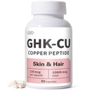 QUBIT GHK-Cu Copper Peptide Supplement for Skin & Hair, Easy to Absorb, Precisely Dosed – 90 Vegan Capsules