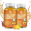 GONGOTA Calcium Citrate 1200mg with Vitamin D3 Gummies, Chewable Calcium for Bone, Muscle, Joints, Immune Support, Calcium Supplements for Women & Men,Sugar Free, Pineapple Flavor - 120 Gummies