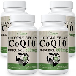 Liposomal CoQ10 800mg Ubiquinol Softgel, Max Απορρόφηση Ubiquinol Coenzyme Q10, Ubiquinol CoQ10 συμπλήρωμα για αντιοξειδωτικό, λειτουργία καρδιάς & παραγωγή ενέργειας, Pure CoQ10 800mg, 240 Vegan Softgels