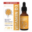 Baby Vitamin D3 Drops-400IU per Drop-1200 Servings-Safe for Newborns&Kids-Supports Immune&Bone Health-30ml