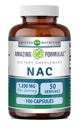 Amazing Formulas N-Acetyl Cysteine (NAC) 1200 Mg Capsules Supplement - Non-GMO - Gluten Free - Made in USA - 100 Count